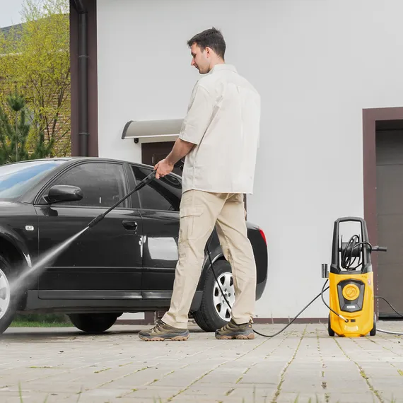 Моечная машина высокого давления R-170D, 2000 Вт, 170 бар, 360 л/ч, с барабаном Denzel
