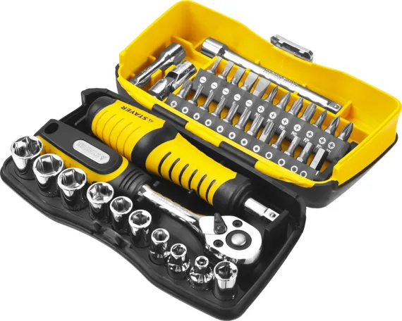Универсальный набор инструмента STAYER Pro Tech 39, 39 предметов, (25135-H39)