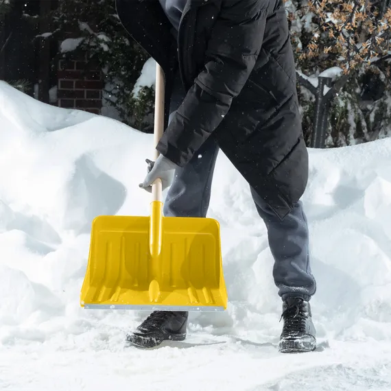 Лопата для уборки снега пластиковая, желтая, 420 х 425 мм, без черенка, Сибртех