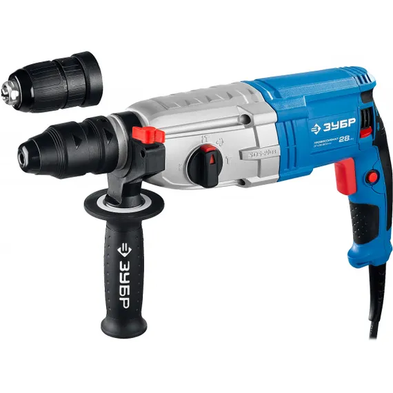 Уценка. Перфоратор ЗУБР 800 Вт, 28 мм, SDS Plus + БЗП, серия Профессионал (ЗП-28-800 КМ-U)
