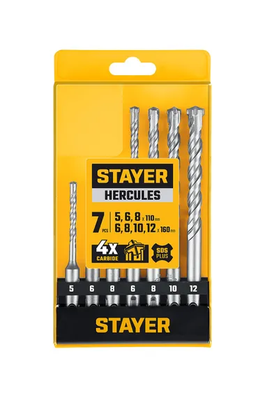 STAYER HERCULES-4Х 7шт набор буров SDS-plus (29290-H7)