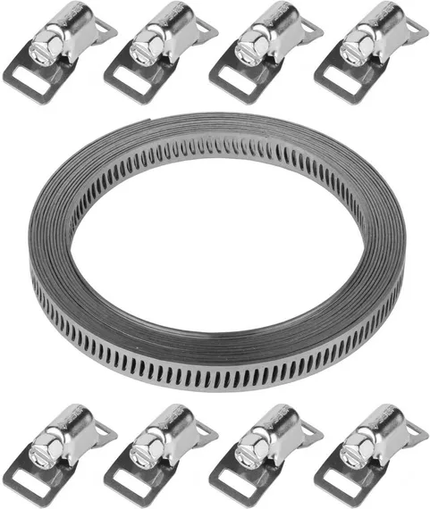 ЗУБР 3 м х 8 мм, 8 замков, набор: хомут универсальный нержавеющий, Профессионал (37811-H8)