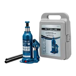 Домкрат гидравлический бутылочный, 4 т, h подъема 188-363 мм, в пластиковом кейсе Stels